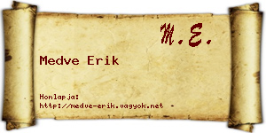 Medve Erik névjegykártya